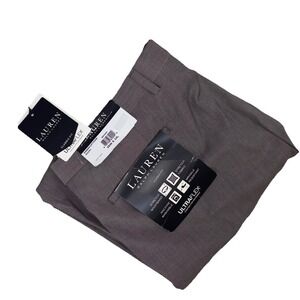 Lauren Ralph Lauren Ultra Flex Dress Pants 36x34 Brown Classic Fit New